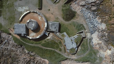 圆形建筑物的航空摄影